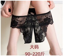 Large-size underwear womens coquettish passion opening file free from POPs can be inserted straight into lace transparent temptation tease