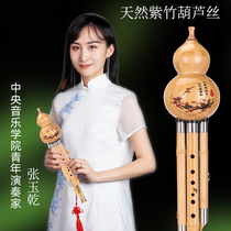 Zhulin Feng authentic Hulusi musical instrument beginner professional performance Type c downgrade B tune Yunnan Zizhu children primary school students