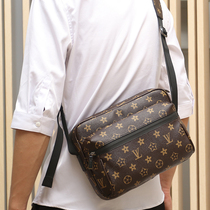 ZI LV OG messenger bag leather mens shoulder bag European and American business shoulder bag luxury old mens bag womens bag