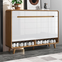 All solid wood home home door shoe cabinet large capacity simple modern porch Nordic small house storage Chinese pure living room