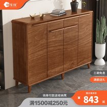 Nordic solid wood shoe cabinet Household door large capacity door Living room Chinese balcony storage storage entrance cabinet