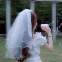 The veil light glowing headdress Super Xiansen is beautiful Net red photo props to get the same bow