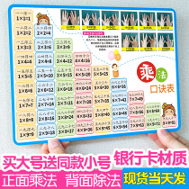 Multiplication formula table multiplication and division Formula card recitation artifact Jiujiu elementary school second grade 99 mathematics teaching aids