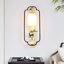  New Chinese style light luxury all-copper living room TV background wall light Chinese style modern creative net red bedroom bedside light