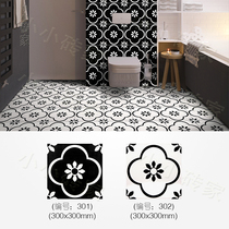 Non-slip black and white tiles 300 Nordic minimalist kitchen tile wall tiles restaurant bathroom kitchen floor tiles