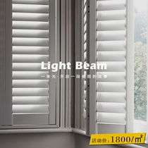 Solid wood breathable shutters Living room bedroom office bathroom PVC waterproof transom window folding lifting sliding door