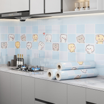 Kitchen anti-oil sticker fire resistant and waterproof self-adhesive wall cabinet hearth with cartoon wall stickers for home tiles