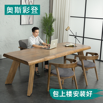 Chairman of the Board of Directors Office Furniture Solid Wood Boss Table Large Board Table Workbench Large Class Table Log Desk