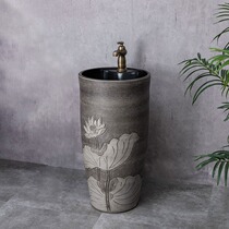 Column type washbasin balcony column Basin Integrated floor standing wash vertical wash basin courtyard pool basin