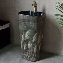 Column type washbasin outdoor vertical wash basin balcony column Basin Integrated floor-standing courtyard pool basin