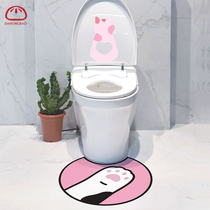 Toilet Creative toilet sticker Stickable Cartoon Toilet ground Water-proof and anti-stain Domestic washroom