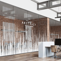 Company office glass sticker white simple creative lines Translucent opaque electrostatic matte film customization