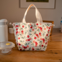 Scenic cherry and apricot fresh day style lunchbox handbag handbag with dinner bag large capacity light cloth