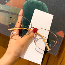 Ni Ni Quan Zhilong with glasses fashion large frame round face slim net red glasses frame myopia anti-blue flat lens
