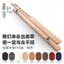 Glass door solid wood handle shop personality creative pair large door handle log custom logo lettering door handle