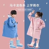 2021 new childrens raincoat boys and girls primary school children kindergarten baby school poncho with schoolbag