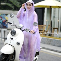 Electric car raincoat bicycle large single riding transparent men with sleeves big single hat brim poncho Lady