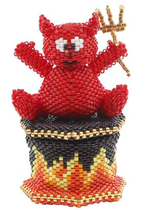DIY handmade beaded beads electronic drawing tutorial Halloween little devil box BJ099 English Line chart