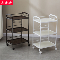 Beauty cart hairdressing iron three-layer beauty salon trolley nail tattoo mobile tool rack