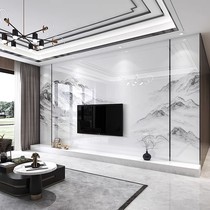 Bamboo Wood Fiber Integrated Wall Panel Landscape TV Background Wall Modern Minima Living Room Imitation Marble Wall Panel Film & TV Wall