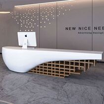 Special-shaped modern creative glass fiber reinforced plastic front desk simple bar custom service desk Sales Department company reception desk
