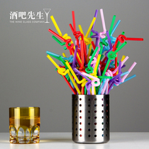 Mr. Bar Plastic Art Straw Random Bend Straw Cocktail Straw Art Personality Straw