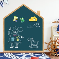 Wood grain frame blackboard wall sticker comes with magnetic non-injuring Wall removable office writing blackboard whiteboard teaching graffiti wall film children home thickened erasable white plate wall without trace repeated paste