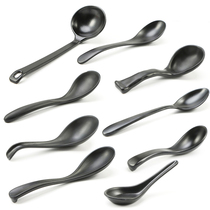 Melamine spoon Black commercial melamine tableware Plastic restaurant drop-resistant long-handled spoon Hook spoon Restaurant soup spoon