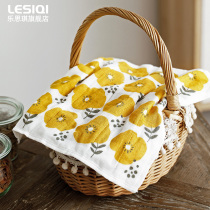 Japan imported vintage tea cloth tea towel fresh flowers dust cloth kitchen towel household absorbent scum cloth