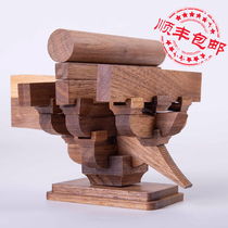 Stupid father Chinese ancient architecture Millennium bucket arch Tenon building block Song style black walnut solid wooden assembly teaching aids model