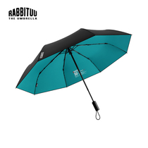 rabbituu automatic folding umbrella mens umbrella sunshade and rain dual use large simple double solid color automatic