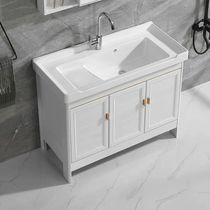 Space aluminum laundry counter washbasin Ceramic laundry pool with washboard Outdoor floor-to-ceiling laundry sink pool basin