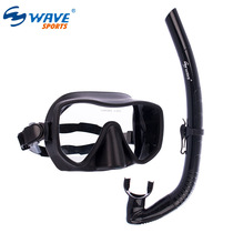 New product professional snorkeling two-piece set waterproof anti-fog HD diving goggles full dry breathing tube big frame swimming goggles