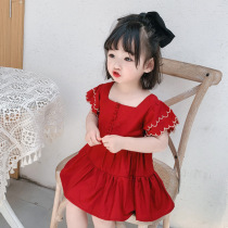 Korean girl dress 2021 new summer western style baby retro style princess dress baby fashion dress
