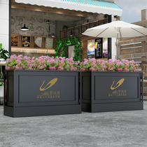 Custom flower box Outdoor Wrought iron flower stand Ground creative planting flower trough Restaurant partition fence Shopping mall outside the flower bed