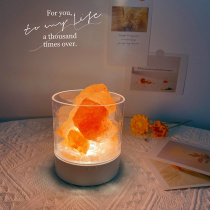 Crystal salt lamp Himalayan natural mineral rock lamp creative decoration feng shui ornaments night light bedroom bedside table lamp