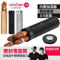 Vanlemn cigar moisturizing tube portable cigar box sleeve can carry-on travel seal lock wet humidification smoking set