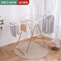 SHESHOME drying rack floor folding indoor drying rack stainless steel simple balcony baby wing drying rack