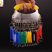 Thickened stainless iron key plate storage can be marked key board classification management key card ring string