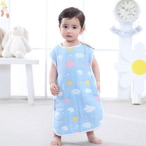 Baby sleeping bag summer thin gauze newborn baby child split leg anti-kick artifact air conditioner belly protection artifact