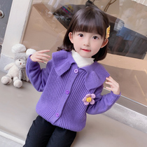 Girls sweater 2022 new female baby autumn and winter foreign Han version Childrens clothes Spring and autumn jacket foreign air blouse spring clothing