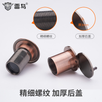 Pure copper anti-theft door cat eye door mirror household all copper high-definition wide-angle lens Hotel Hotel anti-pry cat eye with lid