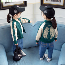 Korean girl coat spring dress 2021 baseball uniform 1 3 years old 5 baby spring and autumn 7 foreign fashion children mens jacket