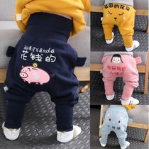 Baby pants Spring and Autumn wear female treasure casual pants male baby butt pants plus velvet children autumn and winter baby big pp pants