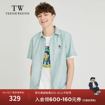 TeenieWeenie Bear Mens simple casual short sleeve shirt 2021 spring new mens shirt tide