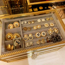 Ear stud earrings necklace storage box glass jewelry box large capacity simple ear jewelry earring box home