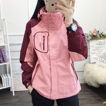Female 2021 new spring and autumn winter three-in-one detachable outdoor custom printed LOGO windbreaker coat men