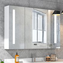  Bathroom mirror cabinet Wall-mounted smart bathroom mirror with light Bathroom cabinet solid wood bathroom mirror