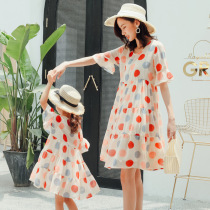  British next sara parent-child summer polka dot plaid dress 2021 new fashion foreign mother and daughter dress