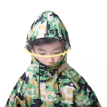 Protective children raincoat students long full body boys with schoolbags